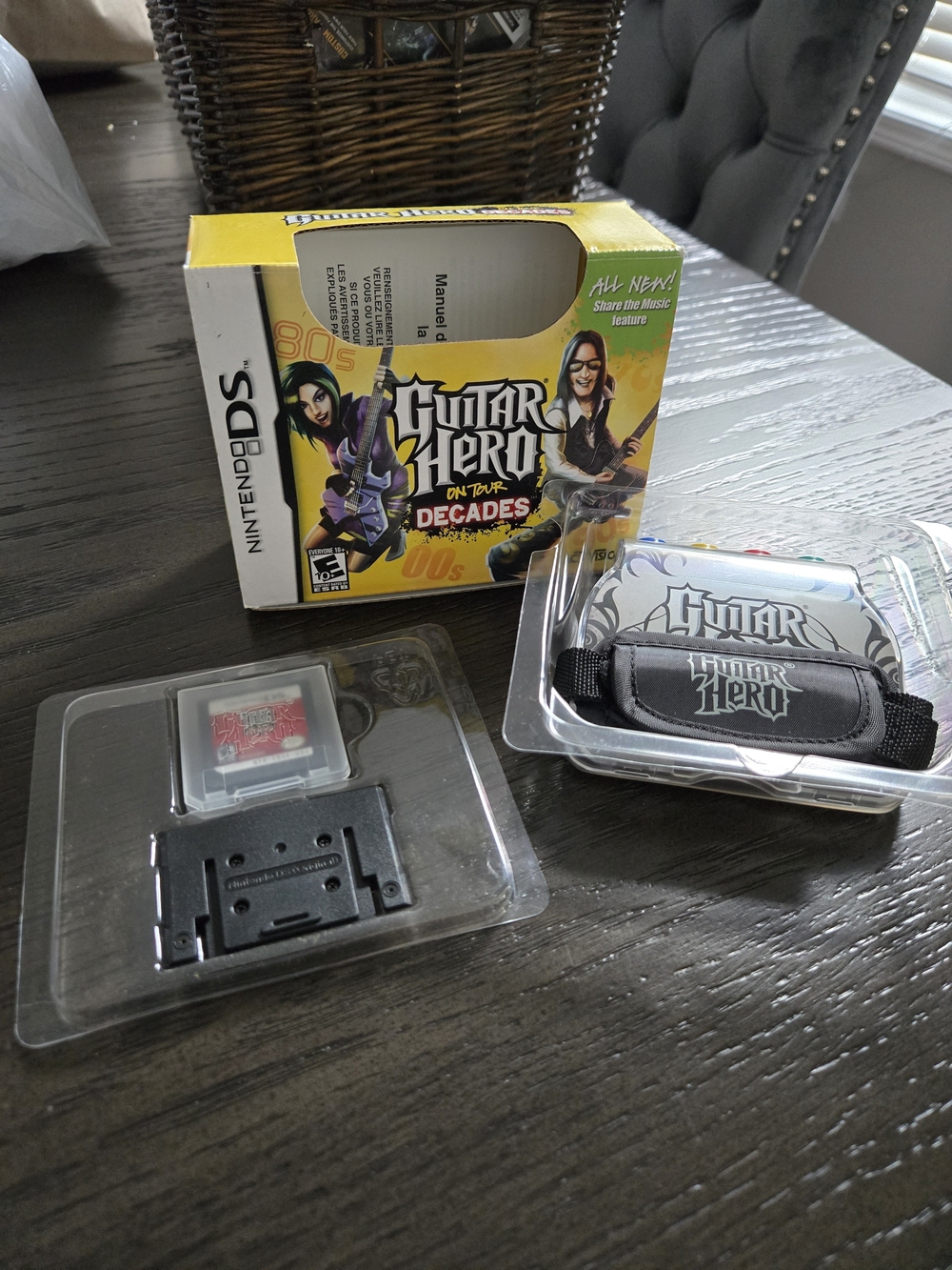 Nintendo Guitar Hero On Tour: Decades Yellow Box with Silver Grip- NO PICK